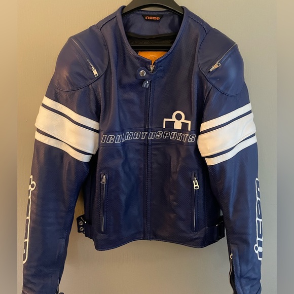 ICON Other - Icon Leather Riding Jacket - Men’s Size M in Royal Blue